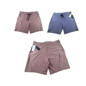 Nordstrom Zella Deep Dive Swim Trunks Zip Pocket Quick Dry Stretch LOT OF  2 NEW